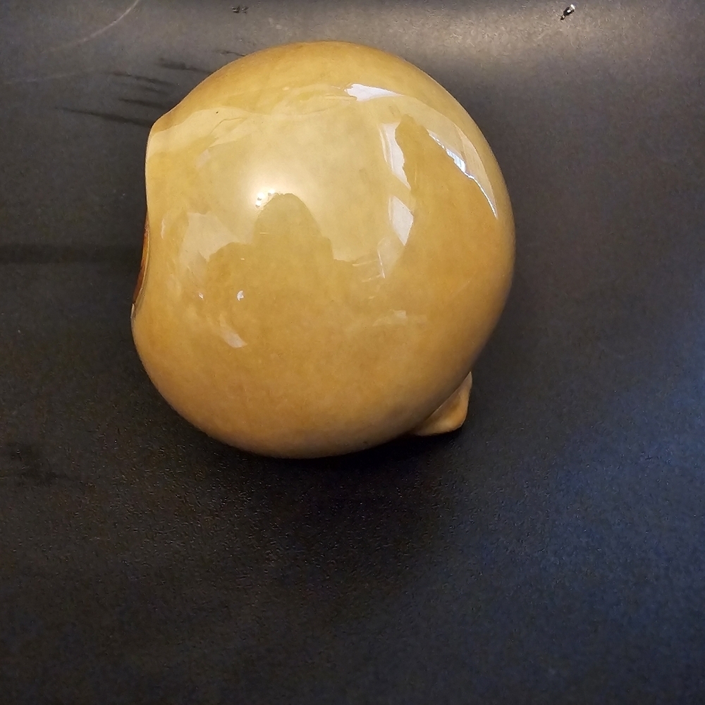 Vintage MCM Pottery Owl Round‎ Big Eyes Tan Brown Glaze 4" - Picture 2 of 9
